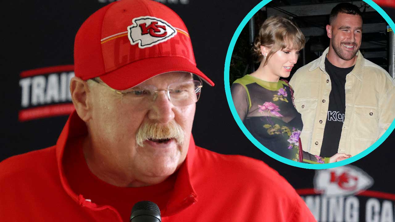 Chiefs Coach Andy Reid conveys a concise five-word message to Taylor Swift.