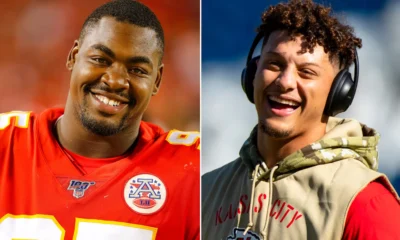 Patrick Mahomes conveys heartfelt congratulations to teammate Chris Jones on the joyous occasion of welcoming his first child with a warm message: "Welcome to the hood!"