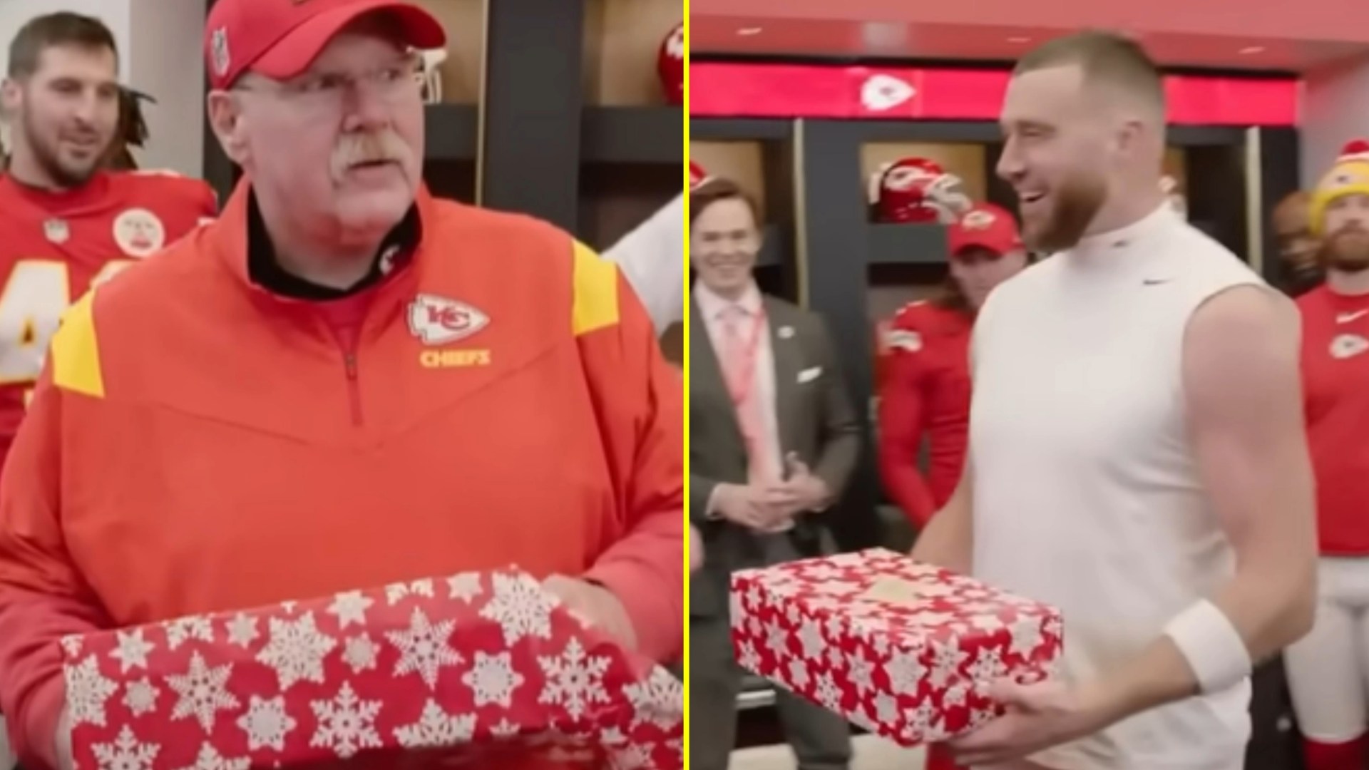 Patrick Mahomes and Travis Kelce got Chiefs coach Andy Reid the perfect Christmas gift for ‘Big Red’