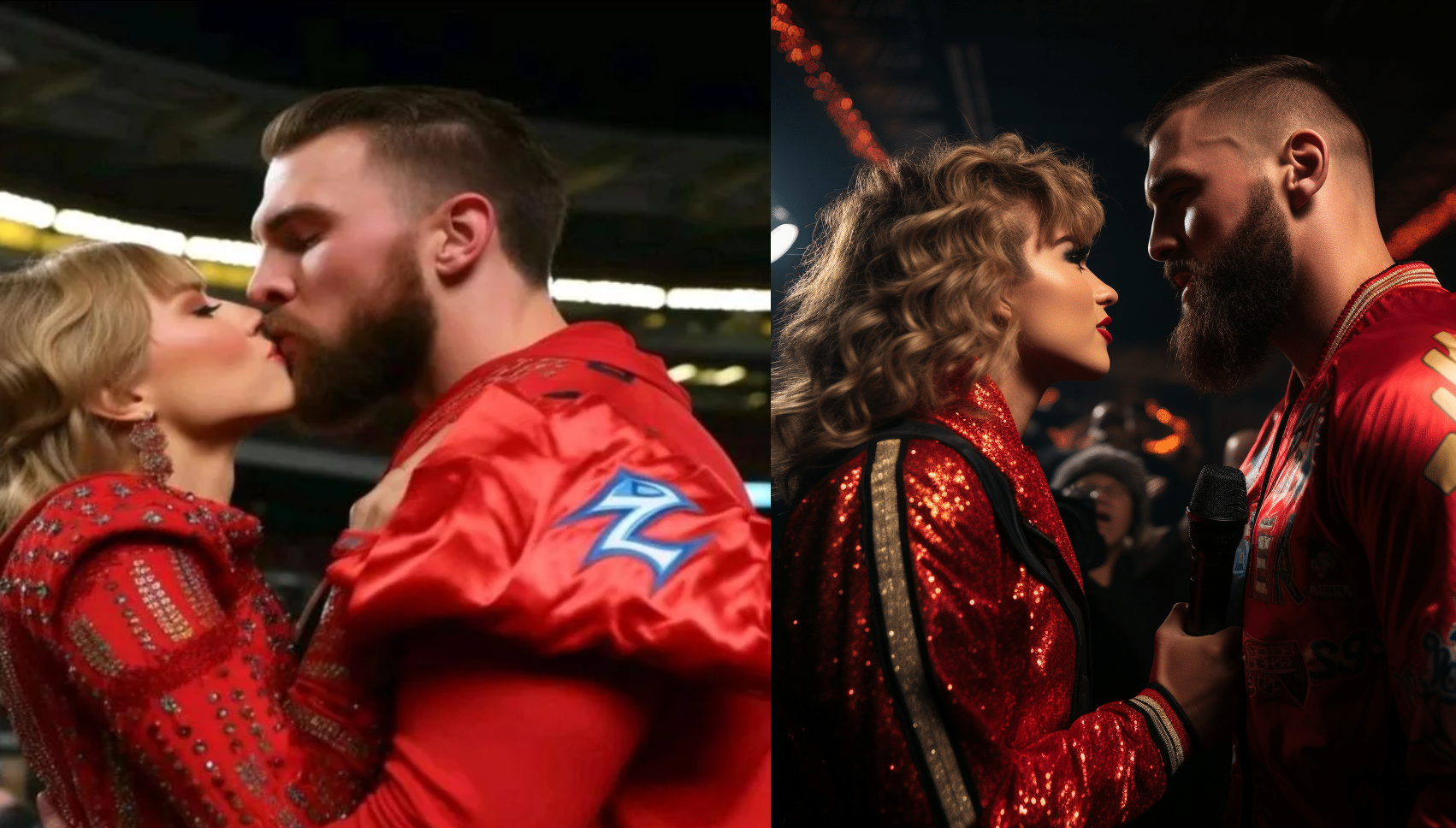 Taylor Swift and Travis Kelce Seen Kissing and Enjoying Romantic Time Together at Arrowhead Before Chiefs-Raiders Game.