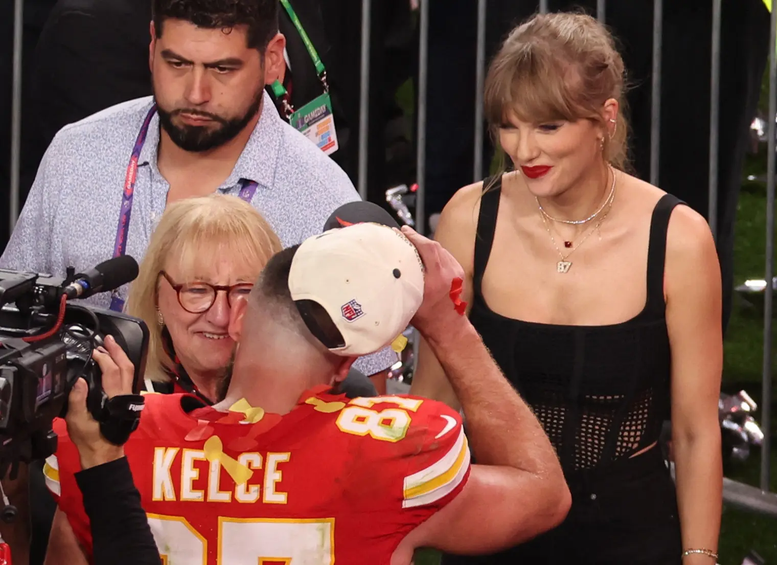Emotional Travis celebrates Chiefs' Super Bowl 2024 win with mom Donna after tense overtime says Donna And Taylor are his inspiration