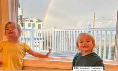 Jason Kelce's Daughters Smile at Seeing a Rainbow in Sweet Vacation Photo: 'Rainy Day at the Beach'