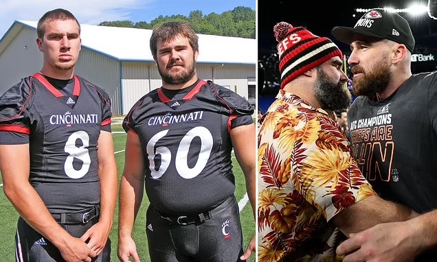 Jason Kelce says New Heights helped him and Travis grow closer together and claims they 'haven't been this connected since college' - as he reveals they would go MONTHS without talking before the podcast