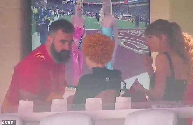 Super Bowl 2024: Taylor Swift introduces Ice Spice to boyfriend Travis Kelce's brother Jason as they mingle inside $1M suite