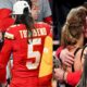 "Proud Taylor Swift Celebrates and Hugs Chiefs Punter Tommy Townsend After Kansas City Chiefs Defeated 49ers, Sparking Speculation Among Fans: Watch Travis Kelce's Reaction" Travis is a jealous lover