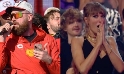 Swifties Express Disappointment, criticize Travis Kelce for getting so drunk at chiefs parade, she's a reputable person, Travis, don't tarnish her image…. This has spark controversy as some fans voiced Travis earned it.