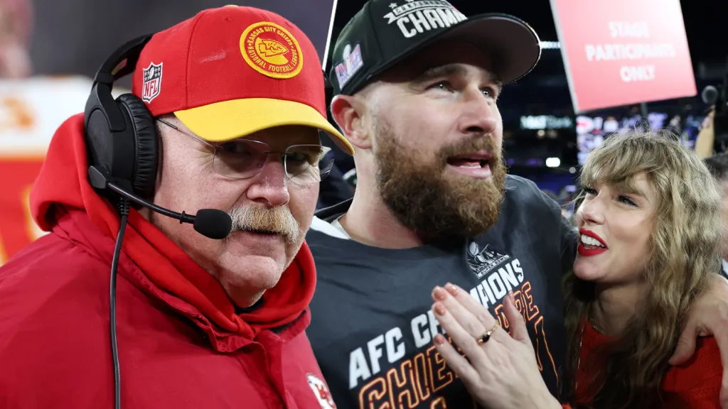 Chiefs Coach Andy Reid Recounts Playful Banter Between Taylor Swift and Travis Kelce during one of their first Conversations