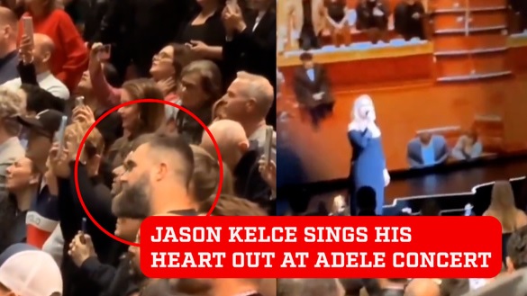 Jason kelce gripped with emotion during adele concert ahead of super-bowl sings his heart out in viral video; Jason shouted Go Eagles, to which Adele replied him "You sound like a drunk football fan"