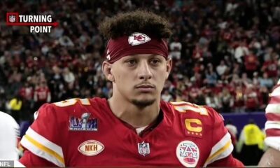 New footage shows Patrick Mahomes' shocked reaction to the 49ers' coin toss decision at Super Bowl LVIII before quarterback runs back to Travis Kelce and the Chiefs in disbelief