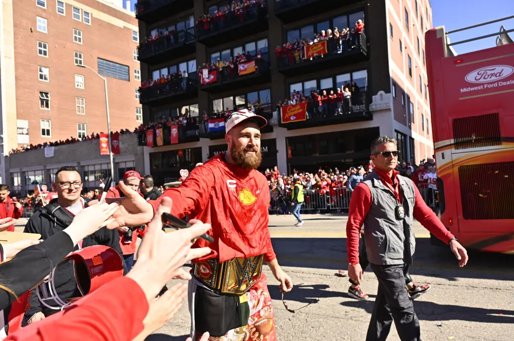 Travis kelce promised the crowd another exhilarating chiefs victory next year...."Believe it, baby, we’re gonna be here next year,”