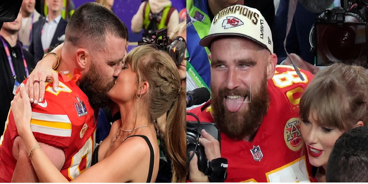 Victory SEALED WITH A KISS!!! Proud Taylor Swift almost in tears as she kisses boyfriend Travis Kelce in emotional scenes as Chiefs win Super Bowl