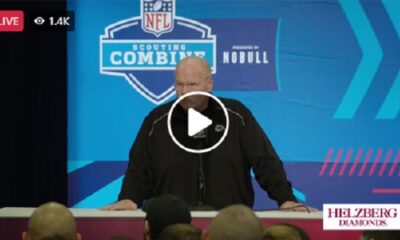 Kansas City Chiefs head coach Andy Reid and general manager Brett Veach speak to the media at the 2024 NFL Combine.