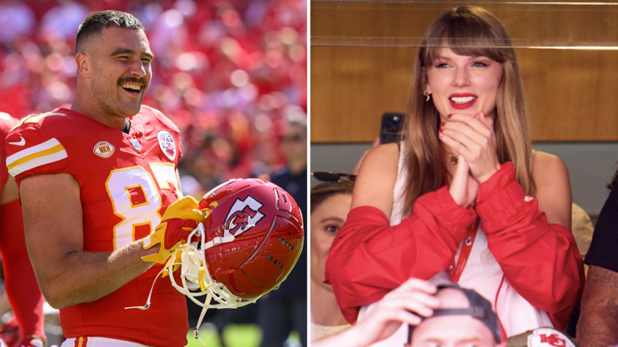 Travis Kelce being interviewed; if requested to choose between Taylor Swift and football, which will he choose? see details