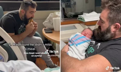 Kylie Kelce shared scenes from her labor with daughter Bennett Llewellyn.... praise Husband Jason Kelce Over His Performance as Her 'Labor Support Person'