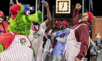 Jason Kelce helped the Phillies win....Had best time being at the opening pitch, Philadelphia Phillies wish him luck....."Cheers to one heck of a career, Thank you for everything you've done for Philly, Best of luck in retirement"