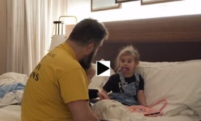 Jason Kelce is the best dad and most loving husband a wife and any child could ever ask for....Captivating moment Jason read his daughters bed time story till they all fall asleep and Elliotte could be heard telling "I Love you Dad" [WATCH]