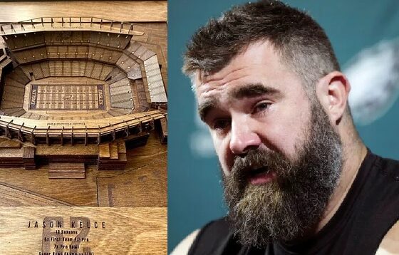 Over a month after Jason Kelce announced the end of his NFL career, his wife Kylie came up with a thoughtful retirement present for the Eagles legend.