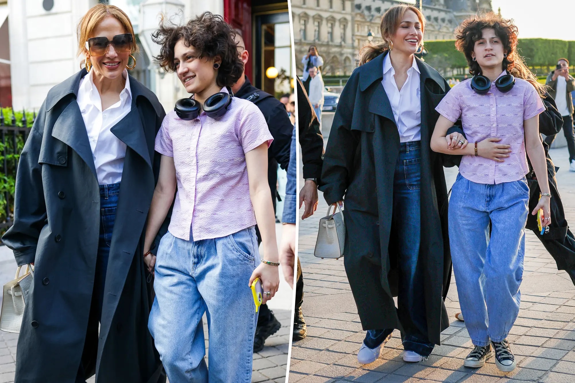 There’s nothing like a mother’s Louvre, Jennifer Lopez and her child Emme, 16, hold hands at Louvre Museum during Paris trip