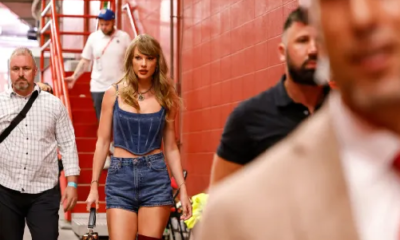 Taylor Swift arriving at Arrowhead