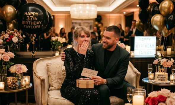 "‘He's the sweetest man ever!’ Taylor Swift breaks down in tears after Travis Kelce surprises her with an astonishing $600 million gift for her 37th birthday."